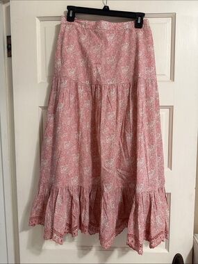 Pink Floral Maxi Skirt